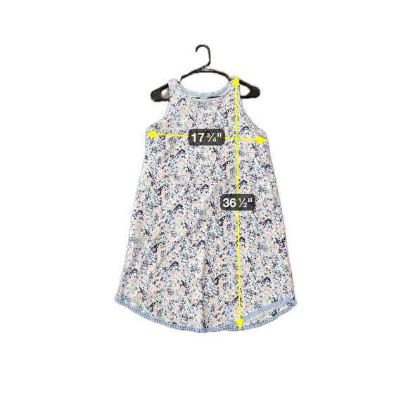 Crown & Ivy Womens Floral Sleeveless Shift Dress Sz L Blue Pink Cotton Blend - Picture 7 of 11